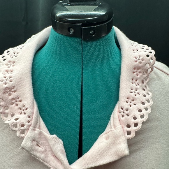 Blair Light Pink Eyelet Collar Button Down Shirt - Picture 2 of 4